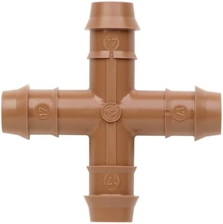 Netafim 17mm Techline Insert Cross - Drip Irrigation Barbed Cross Connector (50 PCS) | Compatible with 1/2" Drip Line Tubing | Easy Install | Precision Garden Watering (32500-006340) by Netafim