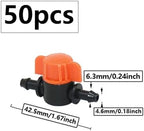 15-100pcs 1/4 Inch 4mm Barb Tap Hose Connector Valve 4/7mm Mini Garden Drip Irrigation System Pvc Fittings(E - 50pcs) - Image 2