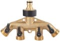 3/4 Inch Brass 4 Way Water Tap Splitter Garden Hose Manifold by Unknown