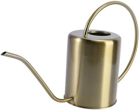 ORFOFE Stainless Steel Watering Pot with Long Spout Ergonomic Handle Rust-Resistant Watering Kettle for Indoor Outdoor Plants Gardening and Vegetable Garden Use Golden by ORFOFE