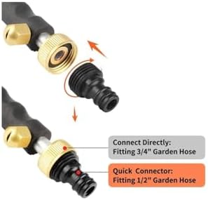 Hicks Ridge Garden Hose Nozzle Sprayer - Heavy Duty High Power Water Wand - Pressure Washer Gun Attachment - Garden Hose Jet Nozzle - Image 5