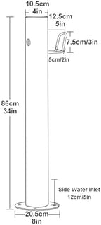 Stainless Steel Cylindrical Water Column, Freestanding Hydrant with Faucet, Garden Hose Holder for Courtyard Irrigation Washing Villa Decoration(86x20.5cm/34x8in) - Image 7