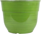Garden Elements Indoor/Outdoor Glazed Brushed Happy Plastic Planter, Large, Dark Green, 15" by GardenElements
