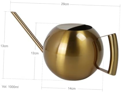TOYANDONA 1000ml Stainless Steel Watering Can Long Spout Ball Shape for Indoor Outdoor Plants Succulent Gardening Tool Golden - Image 2