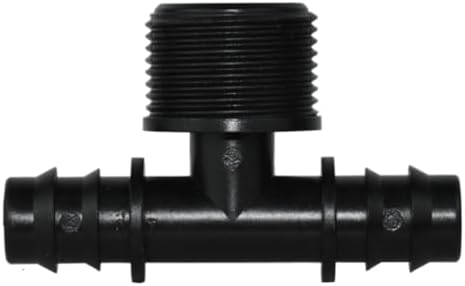 4PCS 1/2" 3/4" Threaded 16 20 25MM PE Hose Barb Tee Connector Garden Drip Irrigation Adapter Tubing Coupling Repair(SPL11-300-16MM-4PCS) by Unknown