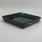 Square Ceramic Plant Saucer Tray 12 13 14 Inch Black,14" OD x12.2 ID x1.6 Deep, Sturdy Heavy Duty Glazed Planter Drip Flower pots with Catch Basin for Indoor Outdoor Plants(14" Black) - Image 2
