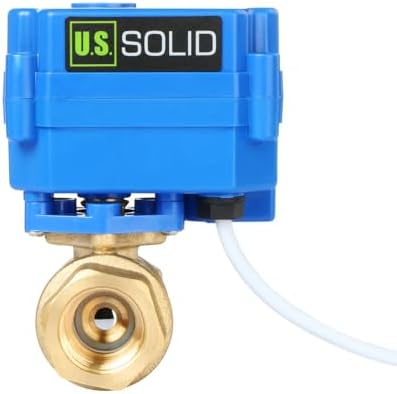 U.S. Solid Motorized Ball Valve- 1/2" Brass Ball Valve with Full Port, 9-24V AC/DC and 2 Wire Auto Return Setup, Normally Open by USSolid