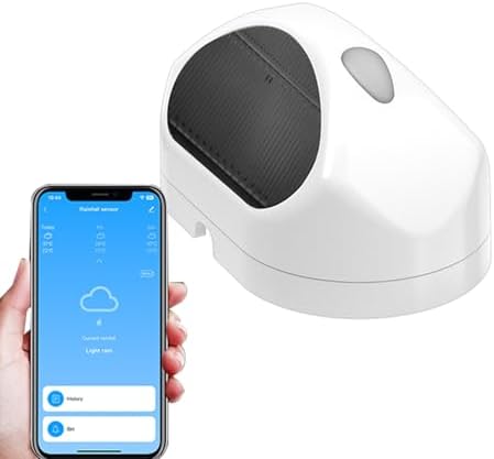 Wireless Rain Sensor Smart Rain Gauge, 45M Range IP65 Waterproof Rainfall Detector with 180°/90° Mounting for Rain Gauge Outdoor, Work with app by EACHHAHA