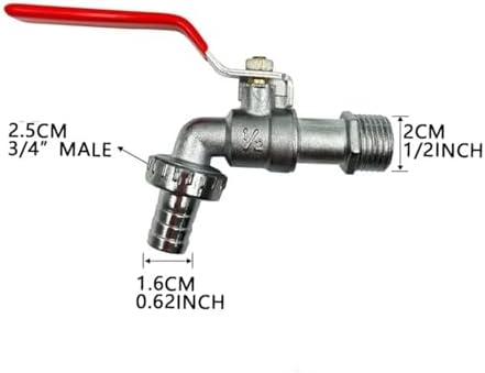 Brass Rain Barrel Spigot 1/2inch Garden Irrigation Brass Faucet IBC Tank Water Tap Single Outlet Valve Outdoor Balcony Accessories - Image 3