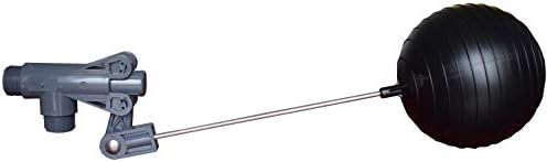 Kerick Pipe Mounted PVC Float Valve Assembly with 1-1/2" NPT PVC Float Valve, 14" Stainless Steel Rod and 8" Polyethylene Float by Kerick+Valve