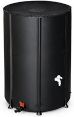 100 Gallon Collapsible Rain Barrel, Portable Rainwater Collection System, Water Storage Tank, Rain Catcher Barrel with Two Spigots and Overflow Kit, Rain Water Barrel Collector for Garden, Black by ANTSKU