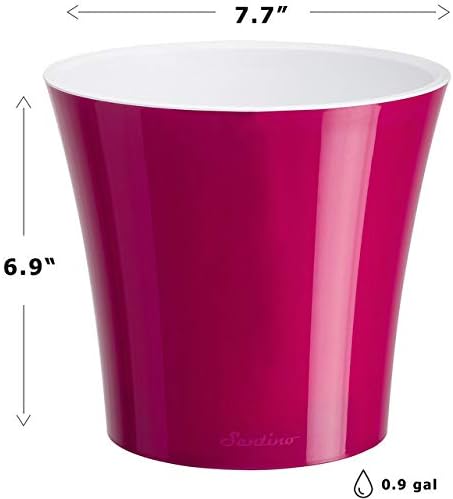 Santino, Self Watering Planters Arte 7.7 Inch Purple/White, Indoor Flower Pots for All House Plants, Flowers, Herbs, Succulents, Set of 3 - Image 2