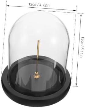 Mikinona Small Glass Dome Display Case with Black Base for Decor - Image 2
