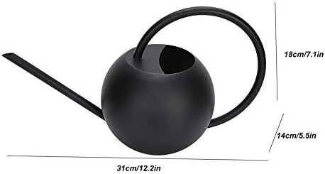 Stainless Steel Watering Can Long Mouth Practical 1L Capacity Garden Watering Pot for Indoor Outdoor Plants Houseplant Flowers Black 12.2x7.1x5.5in - Image 3