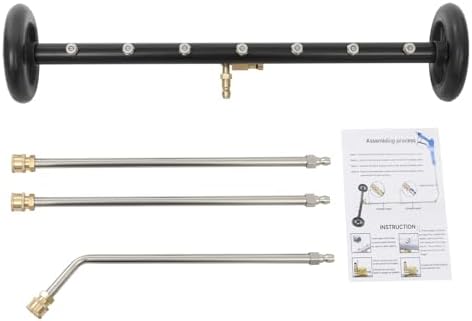 2-in-1 undercarriage Pressure Washer Attachment,22 Inch Pressure Washer Water Broom with 7 Nozzles,Under Car Washer Cleaner with 3 Pieces Extension Wand,4000 PSI for Cars, Trucks, Driveways(Black) by Unknown