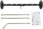 2-in-1 undercarriage Pressure Washer Attachment,22 Inch Pressure Washer Water Broom with 7 Nozzles,Under Car Washer Cleaner with 3 Pieces Extension Wand,4000 PSI for Cars, Trucks, Driveways(Black) by Unknown