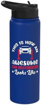 Awesome Car Restorator Oldtimer Cars Mechanic Stainless Steel Insulated Water Bottle by Unknown