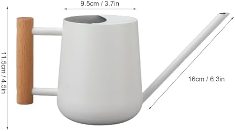 Watering Can for Indoor Plants, Small Watering Cans for House Plant Garden Flower,Watering Can 900ml Stainless Steel Long Spout Wooden Handle Elegant Flower Watering Pot (White) - Image 7