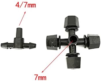Garden Lawn Sprinkler Irrigation System 20 Pieces of 4-Way Gray Garden Sprayer Adjustable Drip Nozzle with 4/7mm Three-Way Atomizing Flow Dripper Hose Drip Irrigation IT216 - Image 3