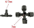Garden Lawn Sprinkler Irrigation System 20 Pieces of 4-Way Gray Garden Sprayer Adjustable Drip Nozzle with 4/7mm Three-Way Atomizing Flow Dripper Hose Drip Irrigation IT216 - Image 3