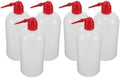 1000ml Narrow Mouth Squeeze Wash Bottle 6 Pack Plastic by WRITWAA