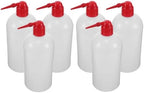 1000ml Narrow Mouth Squeeze Wash Bottle 6 Pack Plastic by WRITWAA