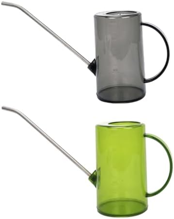 2pcs 1000ml Long Spout Watering Can with Scale, Stainless Steel by OSALADI