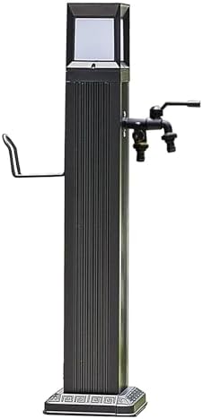 Garden Water Column with Hose Holder,Vertical Water Column Free Standing Faucet with Solar Powered LED Light, Frost Free Hydrant for Farm Irrigation and Watering(74cm/29.1in) by Unknown