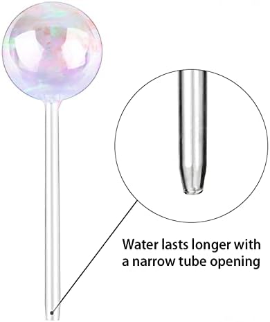 [6 PCS] Light Iridescent Rainbow Gradient Color Clear Glass Self-Watering System Spikes, Automatic Plant Waterer Bulbs - Image 4