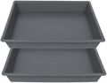 NIMYAU Square Plant Saucer 18 Inch 2 Pack, Large Plant Trays for Pots Heavy Duty Gray Plastic Plant Saucers for Indoors Outdoors, Flower Pot Plant Drip Trays No Holes Plant Lover Gardening Gifts by NIMYAU