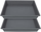 NIMYAU Square Plant Saucer 18 Inch 2 Pack, Large Plant Trays for Pots Heavy Duty Gray Plastic Plant Saucers for Indoors Outdoors, Flower Pot Plant Drip Trays No Holes Plant Lover Gardening Gifts by NIMYAU