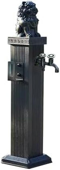 Freeze Proof Outdoor Faucet,Garden Water Column with Unique Design Brass Faucets,Outdoor Spigot with Garden Hose Holder Freestanding,Water Spigot Extender, Garden Tub Faucet(Black,69cm/27in) by Unknown