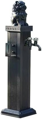 Freeze Proof Outdoor Faucet,Garden Water Column with Unique Design Brass Faucets,Outdoor Spigot with Garden Hose Holder Freestanding,Water Spigot Extender, Garden Tub Faucet(Black,69cm/27in) by Unknown