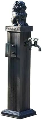 Freeze Proof Outdoor Faucet,Garden Water Column with Unique Design Brass Faucets,Outdoor Spigot with Garden Hose Holder Freestanding,Water Spigot Extender, Garden Tub Faucet(Black,69cm/27in) by Unknown