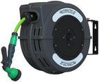 Macnaught C1 Series Retractable Garden Hose Reel, 40 Ft Water Hose Reel Heavy Duty Retractable Hose with Metal 180° Swivel Rotation Bracket for Wall Mount - Gray by MacnaughtUSA