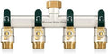 4 Way Hose Splitter, Heavy Duty Full Flow Garden Hose Splitter with 4 Large Metal Handles, Brass Water Hose Bib Splitter, T Adapter Connector with 3/4 - Inch GHT Thread (Green) by Lnezcdb