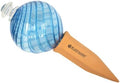 Plant Nanny Spiral Fluted Watering Globe & Stake Set (24 oz, Aqua) by Plant+Nanny