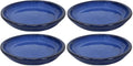 Sunnydaze 7-Inch Ceramic Plant Saucers - Plant Drip Trays for Outdoor Planter Flower Pot Drainage - Set of 2 - Imperial Blue (Pack of 2) by SunnydazeDecor