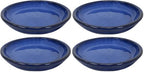 Sunnydaze 7-Inch Ceramic Plant Saucers - Plant Drip Trays for Outdoor Planter Flower Pot Drainage - Set of 2 - Imperial Blue (Pack of 2) by SunnydazeDecor