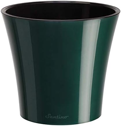 Santino 8.6" ARTE Self Watering Planter (Set of 3) in Green/Black - Indoor Flower Pot for All House Plants, Flowers, Herbs, Succulents, Orchideas, Dahlias and African Violets - Image 2