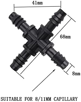 Hose Fittings Hose Adapters 10 Pieces of Miniature Drip Irrigation Hose Barbs All 8/11 Mm Pipe Cross Connectors for Irrigation Pipes Hose Connector IT068 - Image 2