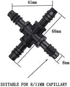 Hose Fittings Hose Adapters 10 Pieces of Miniature Drip Irrigation Hose Barbs All 8/11 Mm Pipe Cross Connectors for Irrigation Pipes Hose Connector IT068 - Image 2