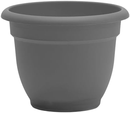 Bloem Ariana 12" Plastic Self-Watering Planter, Charcoal, 2-Pack - Image 7