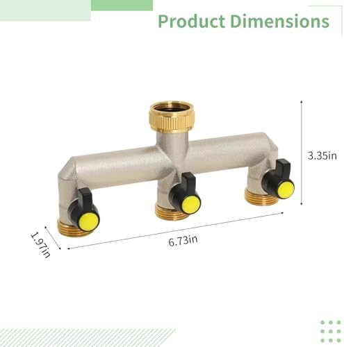 3-Way Brass Garden Hose Splitter with Knobs, Valve Water Distributor with 3/4 Brass Valve, Ensures Efficient Water Flow Control, for Automatic Irrigation - Image 5