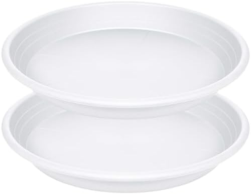 2 Pack of 19 inch Plant Saucer, Large Plant Tray, Heavy Sturdy Plant Drainage Tray for Indoors, Bird Bath Bowls, Sturdy 18 inch Plastic Pot Tray for Planter (White) by Unknown
