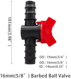 2Pcs Barbed Ball Valve in-Line Ball Valve Shut-Off Switch with Hose Barb Connector for Drip Irrigation Aquarium Garden Plastics(10mm 2pcs) - Image 6