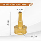 GHT3/4 Brass Garden Hose Valve with 2 Inch Jet Nozzle For Watering - Image 3
