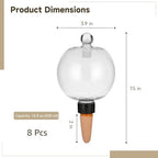 8 PCS Large Plant Self-Watering Globes, 16.9 oz Slow Release Watering Bulb with Ceramic Spike Stake, Top Fill Plastic Water Orbs, Automatic Irrigation Insert for Home Garden Office - Image 5