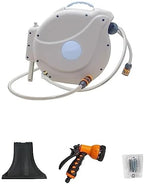 Hose Pipe Holder Garden Retractable Hose Reel, 65 ft /20M x 1/2 inch, Water Hose Reel with Muti-Functional Nozzle, 180° Swivel Bracket Wall-Mounted, Automatic Rewind, Lock at Any Length, with Slow Ret - Image 7