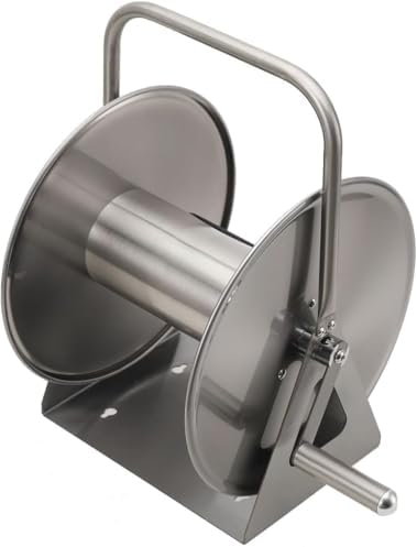 1/2in Stainless Steel Garden Hose Holder Kit, Wall Mounted Garden Hose Reel 50m Capacity Water Hose Storage Rack With 360° Rotatable Handle For Home Garden Lawn Silver #001 - Image 3